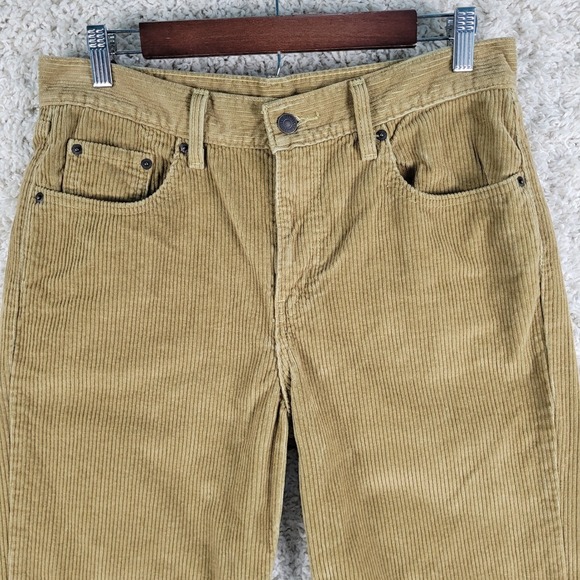 Levi's Corduroy Pants Mens 31x27 Tan Excellent Cutoff Raw Hem Casual 5-Pocket - Picture 4 of 14